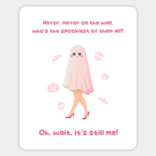 Halloween pink barbie lettering funny pink ghost Magnet